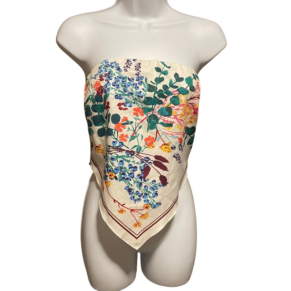 Women Y2K Floral Fairy Festival Handkerchief Tube Top Size 6 Medium Coquette